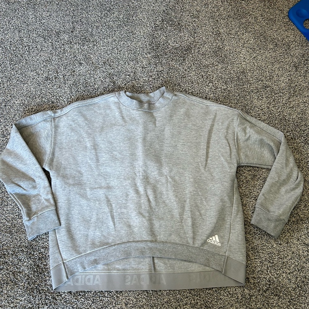 Adidas Women's Gray Crewneck Sweatshirt